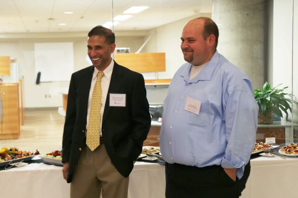 Dr. Manish Shah, UW Emergency Medicine, and Kevin Eliceiri, interim director of Morgridge Medical Engineering, both spoke about the importance of collaborations across disciplines like medicine and engineering. 