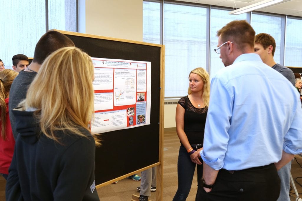 The four-day camp ends with a poster session presented by the students. They create the posters based on research and activities they learned about during the camp. 