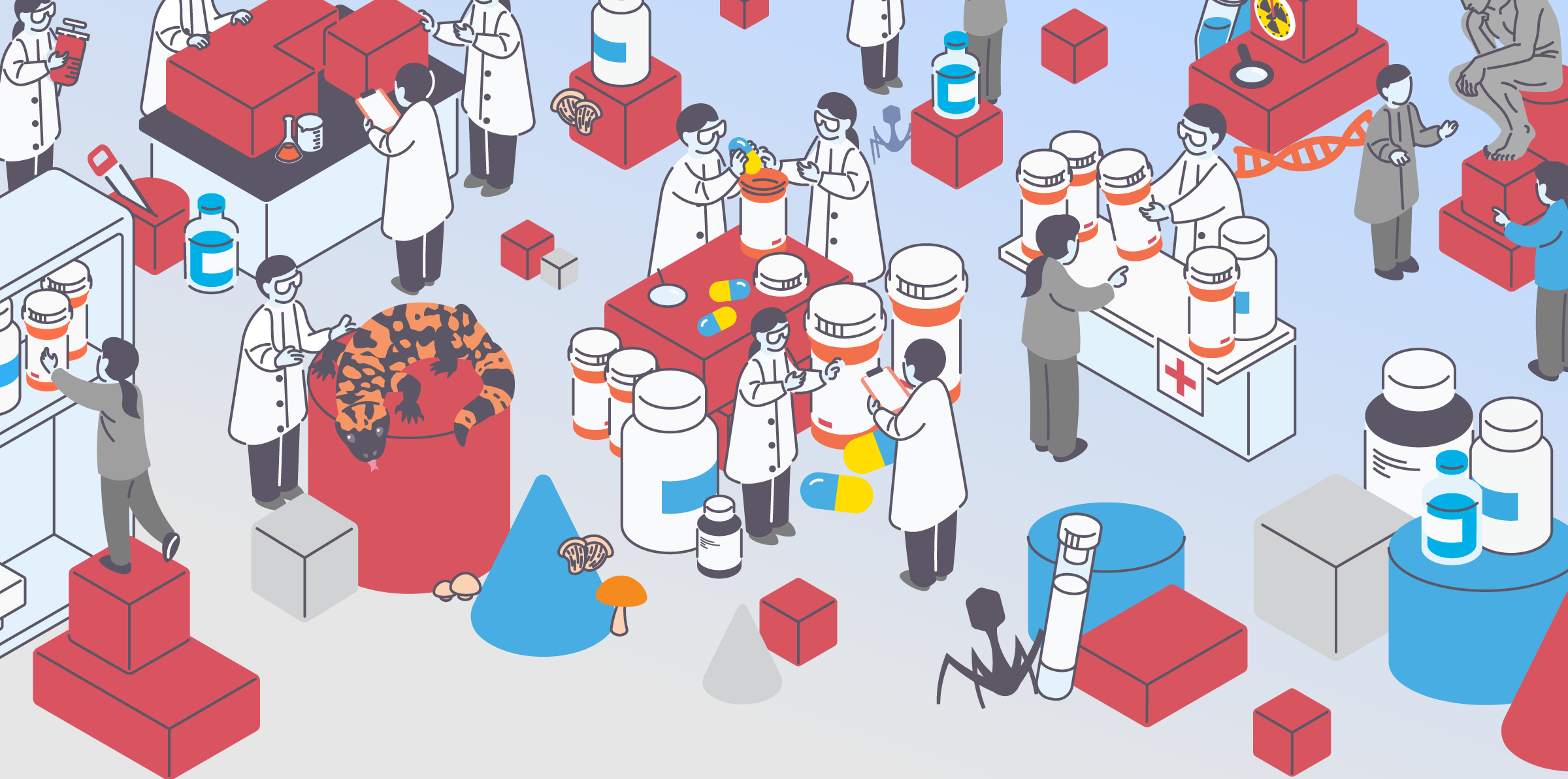 Illustration of science and scientists