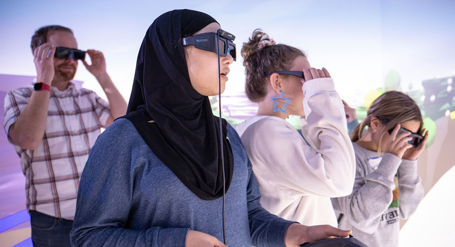 Students in a VR room